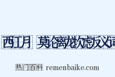 西江月·莫论离龙坎虑反义词是什么意思的图片